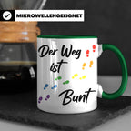 Regenbogen Tasse Der Weg ist Bunt, LGBTQ Kaffeebecher für Pr – Grün [farbe:grün]