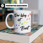 Regenbogen Tasse Der Weg ist Bunt, LGBTQ Kaffeebecher für Pr – Weiß [farbe:weiß]