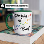 Regenbogen Tasse Der Weg ist Bunt, LGBTQ Kaffeebecher für Pr – Grün [farbe:grün]