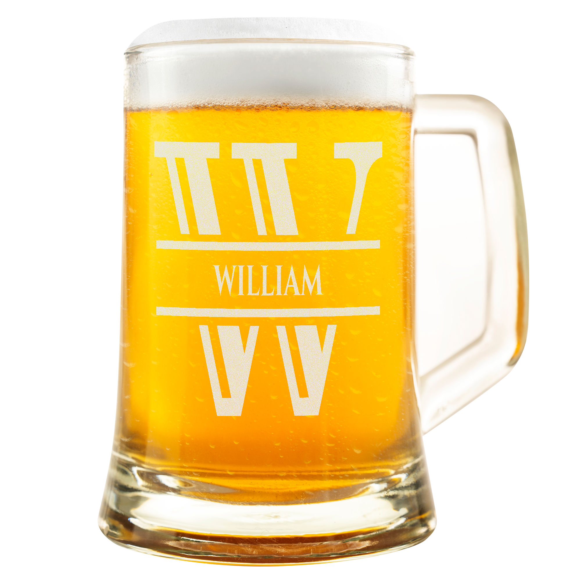 Personalisiertes Bierkrug mit Monogramm – Elegantes Geschenk für Männer, Monogramm W Bierkrug für Witzige Kollegen, Ideal für Geburtstagsgeschenke