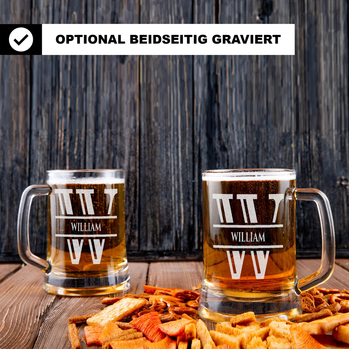 Personalisiertes Bierkrug mit Monogramm – Elegantes Geschenk für Männer, Monogramm W Bierkrug für Witzige Kollegen, Ideal für Geburtstagsgeschenke
