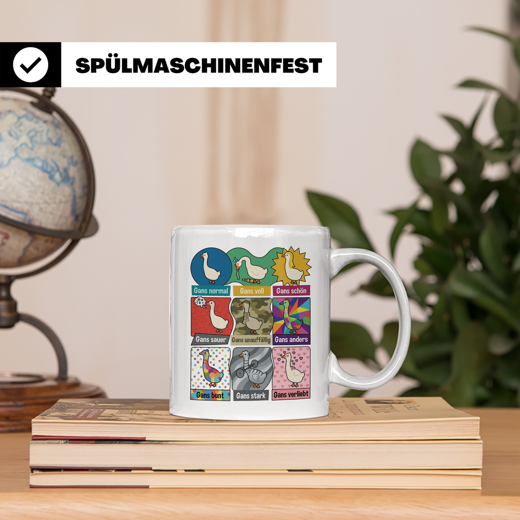 Gans Tasse mit lustigem Wortspiel Spruch, Kaffeetasse für Bü – Weiß [farbe:weiß]