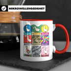 Gans Tasse mit lustigem Wortspiel Spruch, Kaffeetasse für Bü – Rot [farbe:rot]