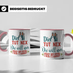 Fußpflegerin Tasse mit Spruch Die tut nix will nur Füße pfle – Rosa [farbe:rosa]