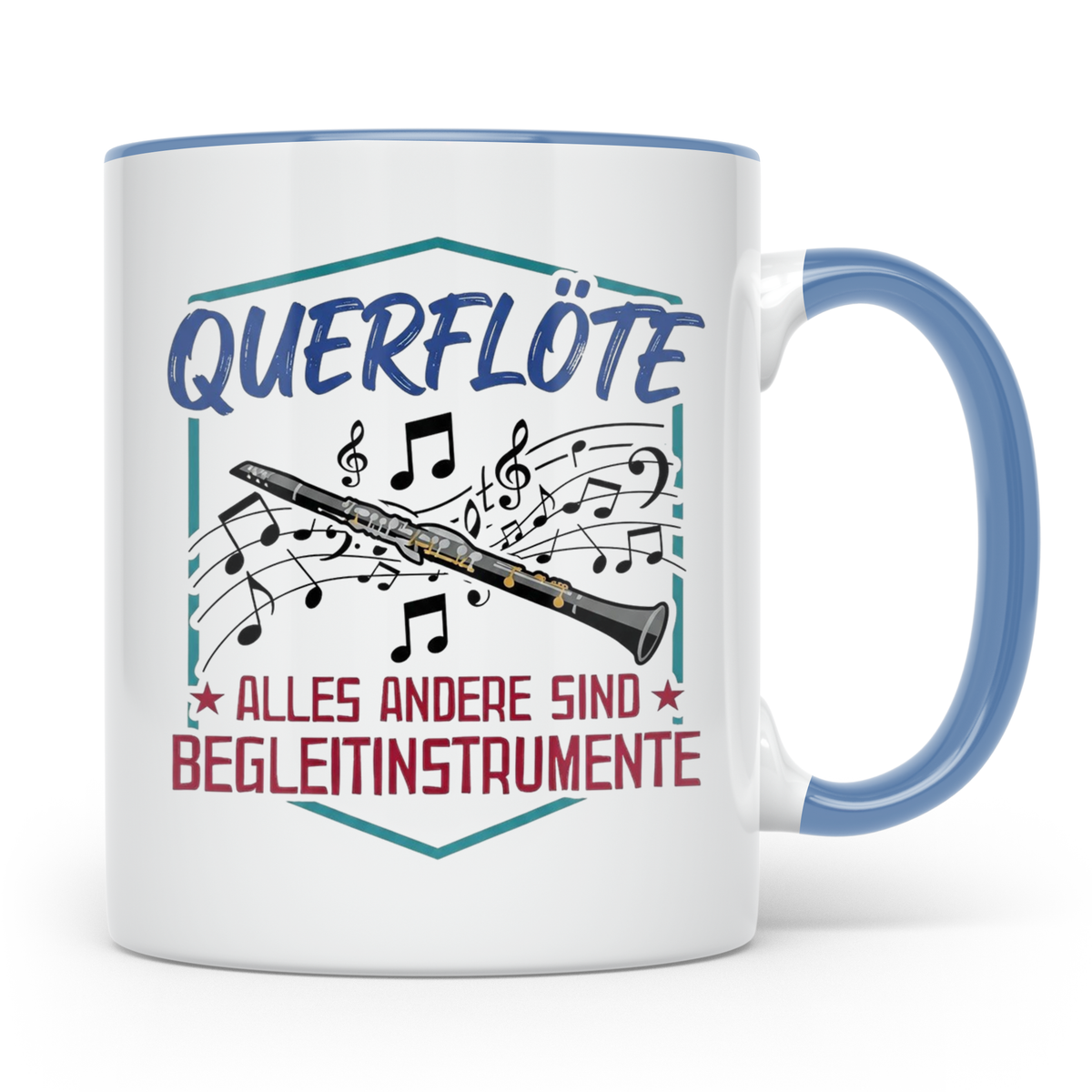 Querflöte Tasse mit Spruch Alles andere sind Begleitinstrume – Blau [farbe:blau]