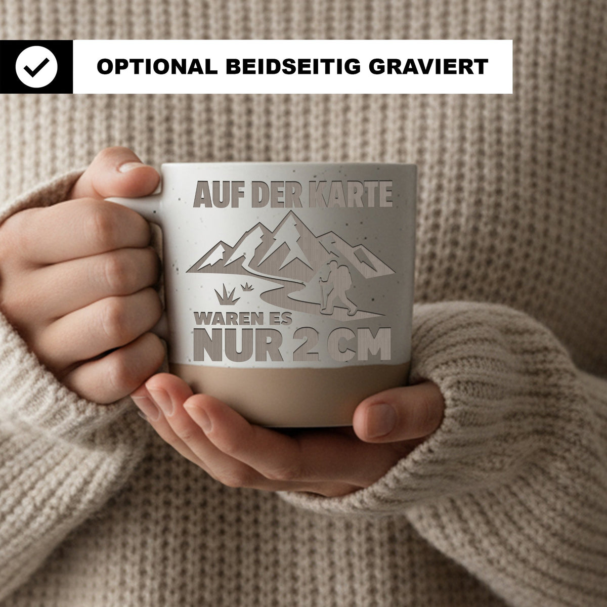 Wander Tasse Auf der Karte waren es nur 2cm - Lustiges Geschenk für Be – Bild 2