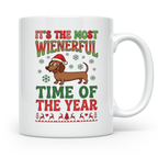 Dackel Tasse Weihnachten lustig Wiener Dog Spruch "It's the  – Weiß [farbe:weiß]