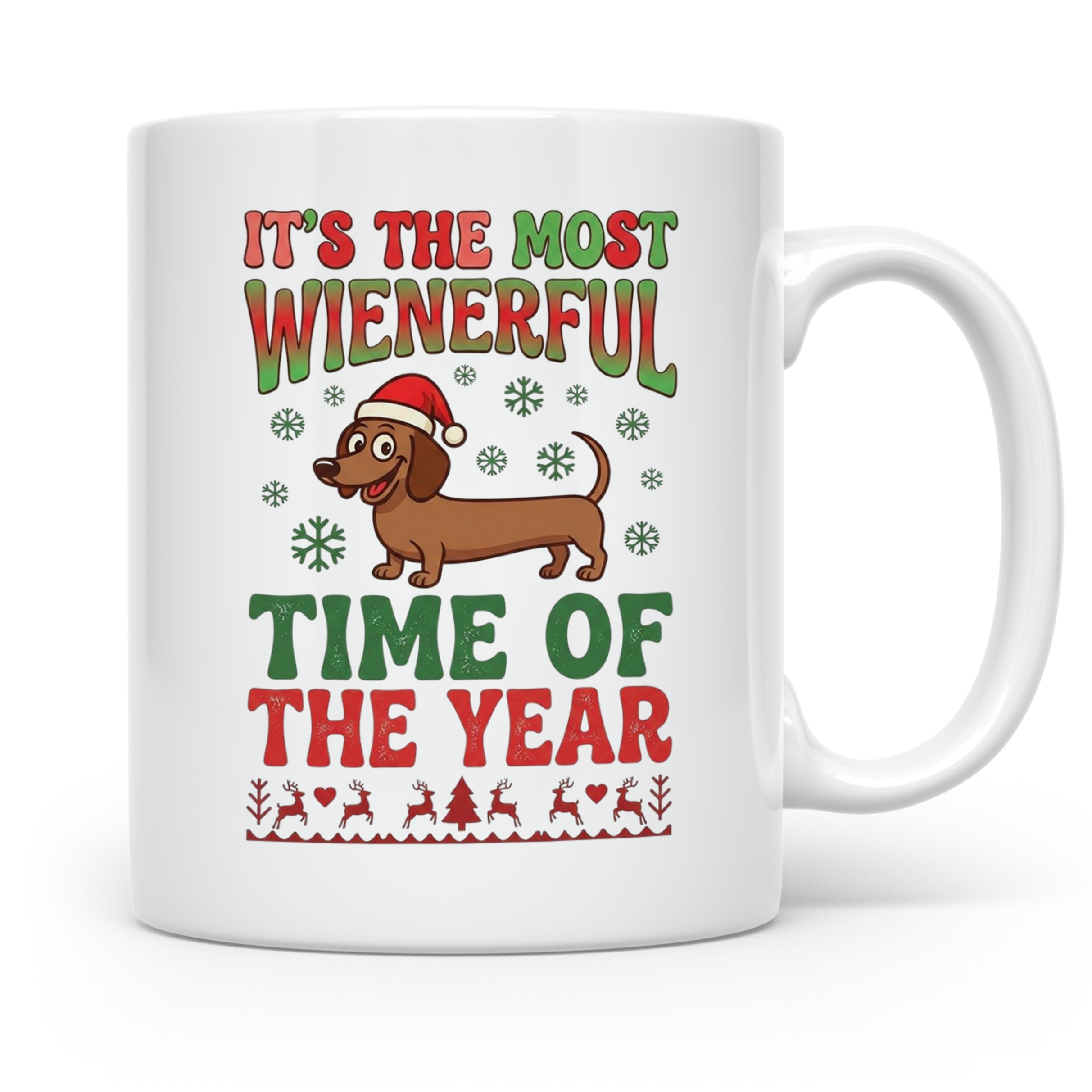 Dackel Tasse Weihnachten lustig Wiener Dog Spruch "It's the  – Weiß [farbe:weiß]