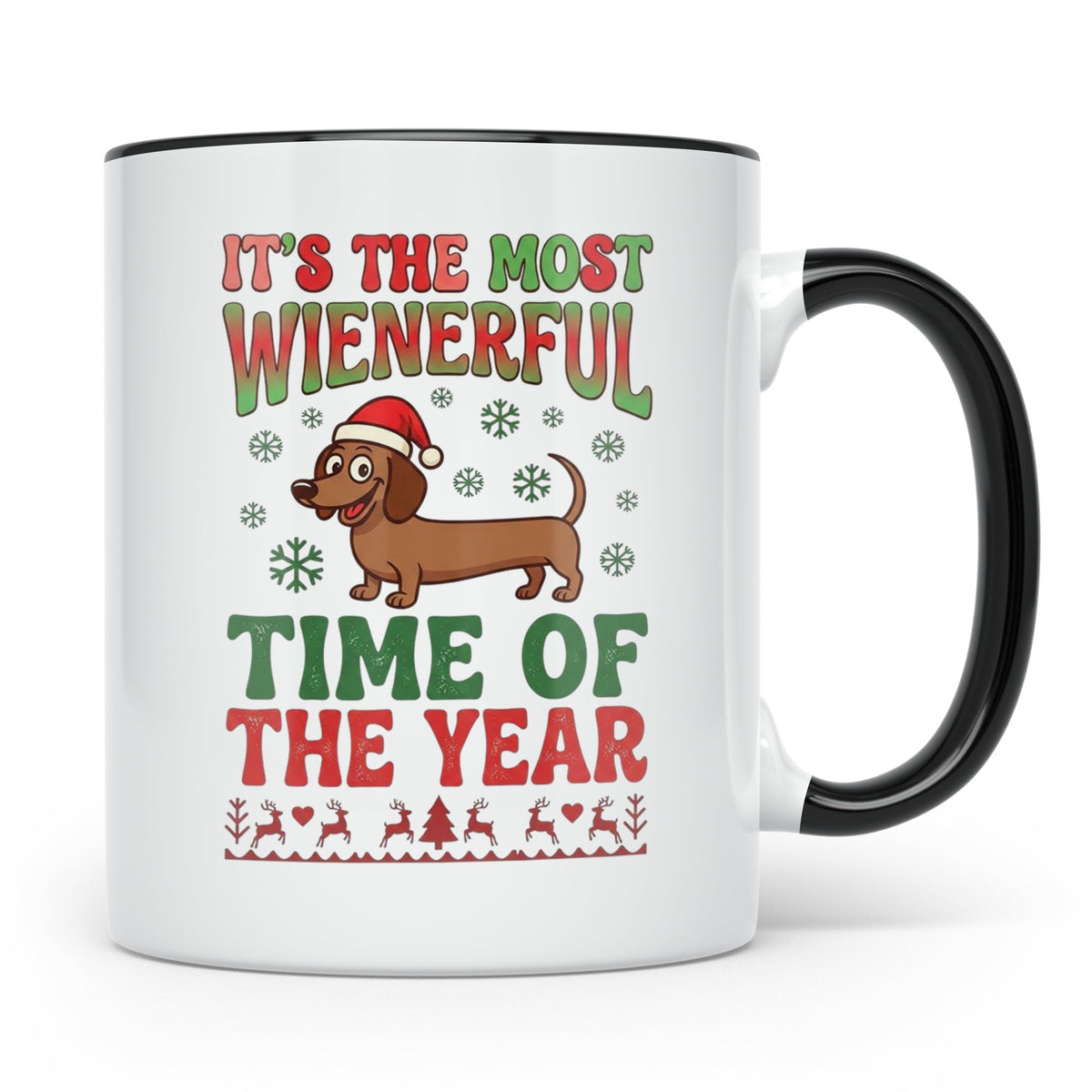 Dackel Tasse Weihnachten lustig Wiener Dog Spruch "It's the  – Schwarz [farbe:schwarz]