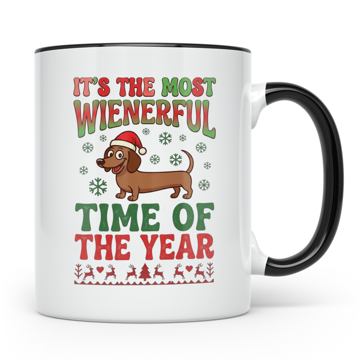 Dackel Tasse Weihnachten lustig Wiener Dog Spruch "It's the  – Schwarz [farbe:schwarz]