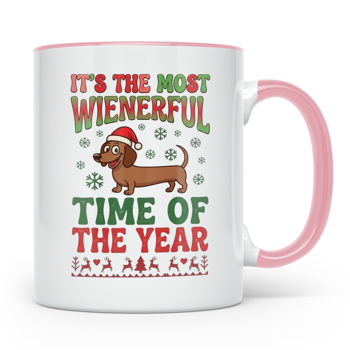 Dackel Tasse Weihnachten lustig Wiener Dog Spruch "It's the  – Rosa [farbe:rosa]