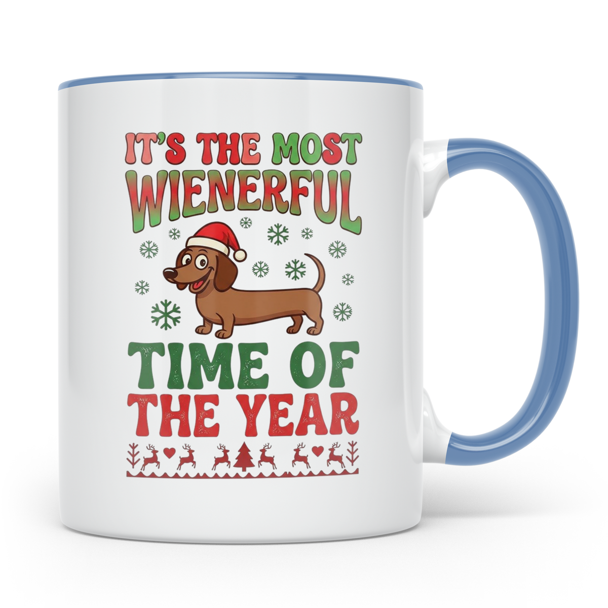Dackel Tasse Weihnachten lustig Wiener Dog Spruch "It's the  – Blau [farbe:blau]
