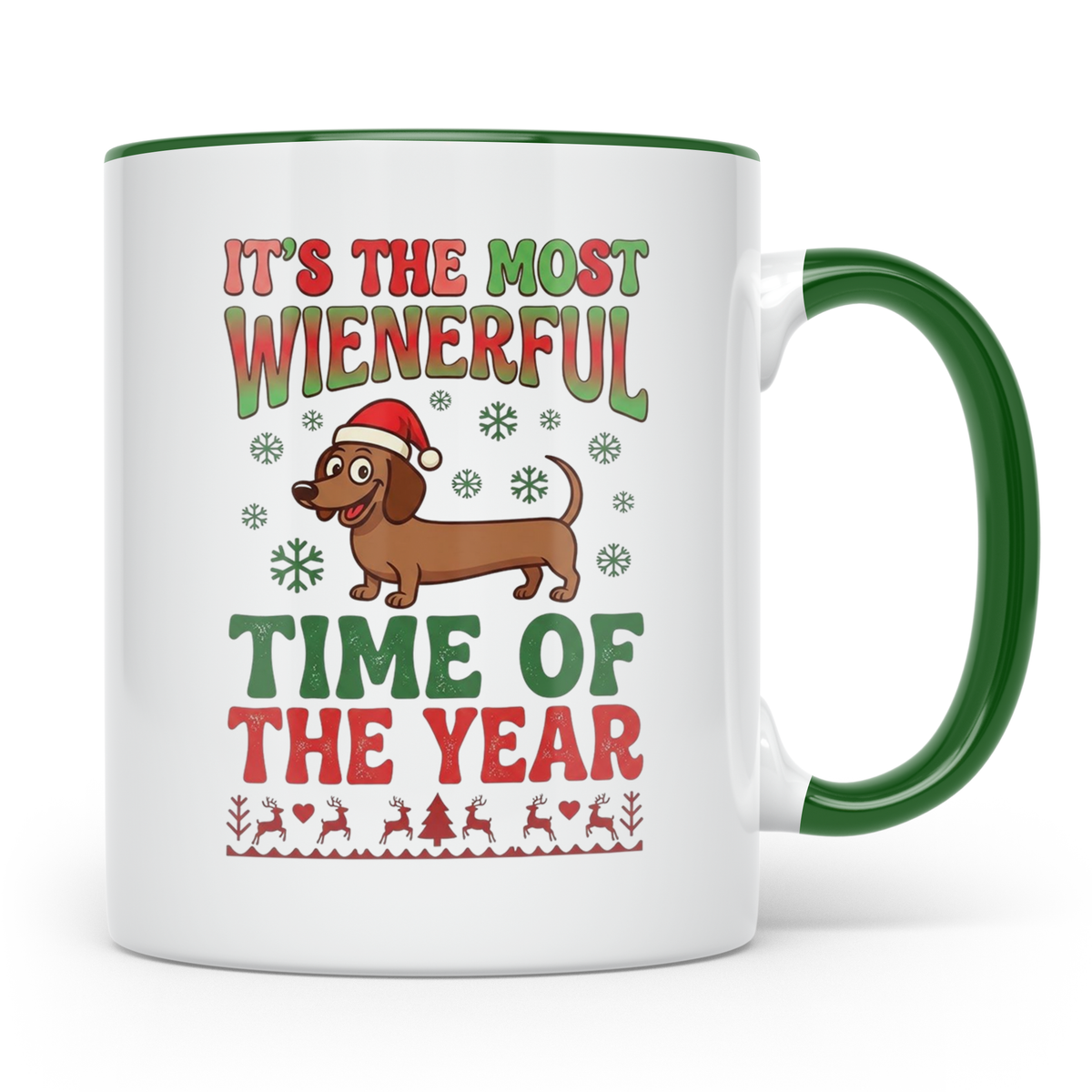 Dackel Tasse Weihnachten lustig Wiener Dog Spruch "It's the  – Grün [farbe:grün]