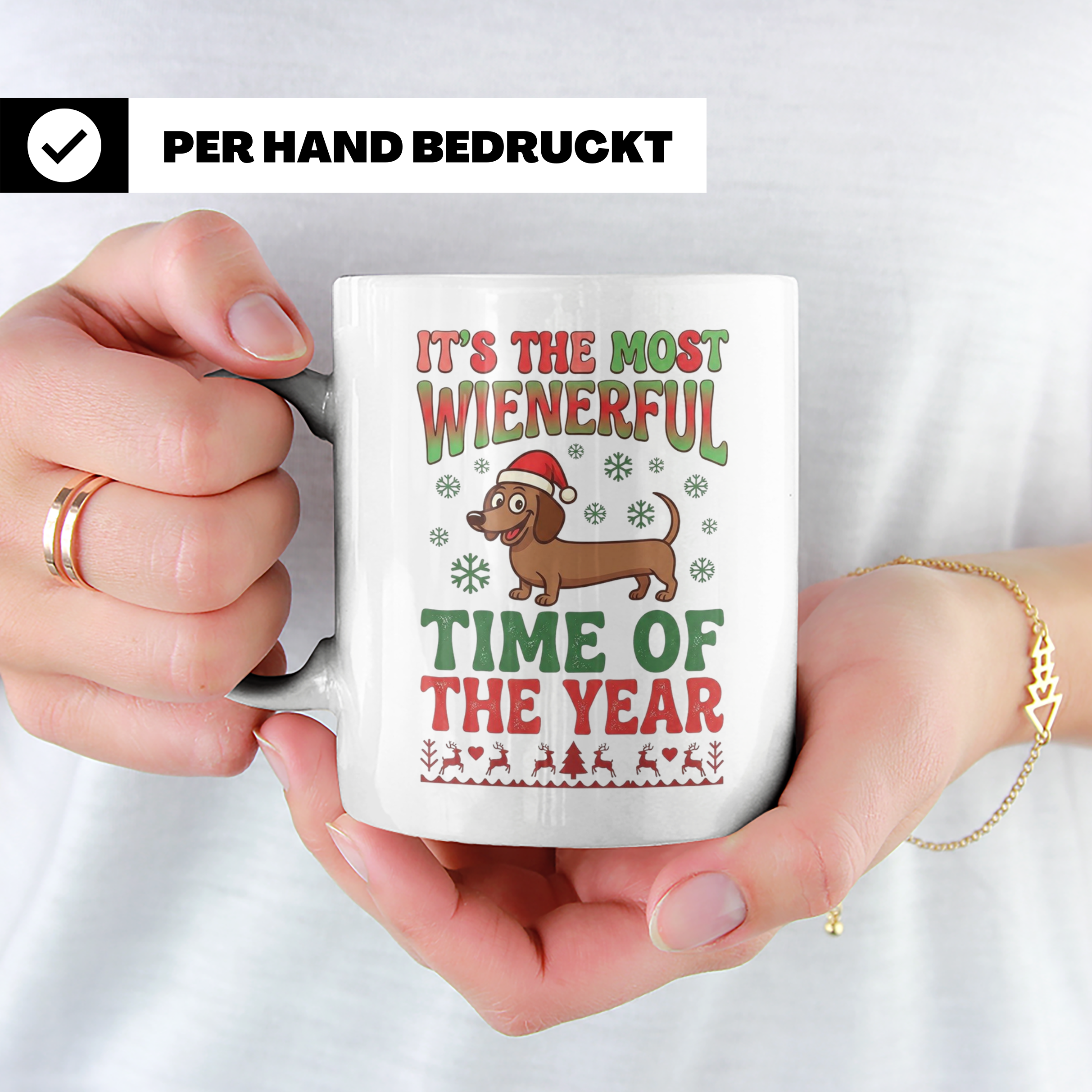 Dackel Tasse Weihnachten lustig Wiener Dog Spruch "It's the  – Weiß [farbe:weiß]