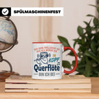 Querflöte Tasse mit Faultier Spruch, Geschenk für Flötistin, – Rot [farbe:rot]