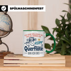 Querflöte Tasse mit Faultier Spruch, Geschenk für Flötistin, – Grün [farbe:grün]