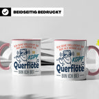 Querflöte Tasse mit Faultier Spruch, Geschenk für Flötistin, – Rosa [farbe:rosa]