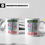 Lizenz zum Flöten Tasse für Musiker, Querflöte Kaffeebecher, – Weiß [farbe:weiß]