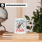 Flötistin Tasse Yes I speak Flute Geschenk für Musiker Querf – Weiß [farbe:weiß]