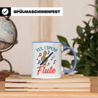 Flötistin Tasse Yes I speak Flute Geschenk für Musiker Querf – Blau [farbe:blau]