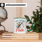 Flötistin Tasse Yes I speak Flute Geschenk für Musiker Querf – Grün [farbe:grün]