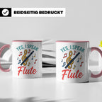 Flötistin Tasse Yes I speak Flute Geschenk für Musiker Querf – Rosa [farbe:rosa]