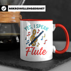 Flötistin Tasse Yes I speak Flute Geschenk für Musiker Querf – Rot [farbe:rot]