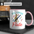 Flötistin Tasse Yes I speak Flute Geschenk für Musiker Querf – Rosa [farbe:rosa]