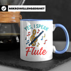 Flötistin Tasse Yes I speak Flute Geschenk für Musiker Querf – Blau [farbe:blau]