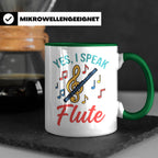 Flötistin Tasse Yes I speak Flute Geschenk für Musiker Querf – Grün [farbe:grün]