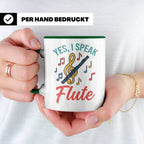 Flötistin Tasse Yes I speak Flute Geschenk für Musiker Querf – Grün [farbe:grün]