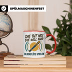Blockflöte Tasse mit Spruch Die tut nix die will nur spielen – Rot [farbe:rot]