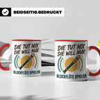 Blockflöte Tasse mit Spruch Die tut nix die will nur spielen – Rot [farbe:rot]
