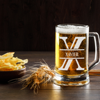 Personalisiertes Bierkrug mit Monogramm – Elegantes Geschenk für Männer, Monogramm X Bierkrug für extra Coole Freunde, Ideal für Geburtstagsgeschenke