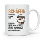 Schäffin Tasse - Definition, Chefin, Brötchenbeauftragte, Regeln, Büro, Job, Kollegin, Schäffchen, Mutterschaf Tasse Geschenkidee