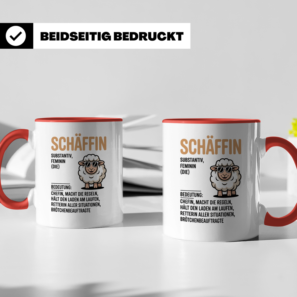 Schäffin Tasse - Definition, Chefin, Brötchenbeauftragte, Regeln, Büro, Job, Kollegin, Schäffchen, Mutterschaf Tasse Geschenkidee