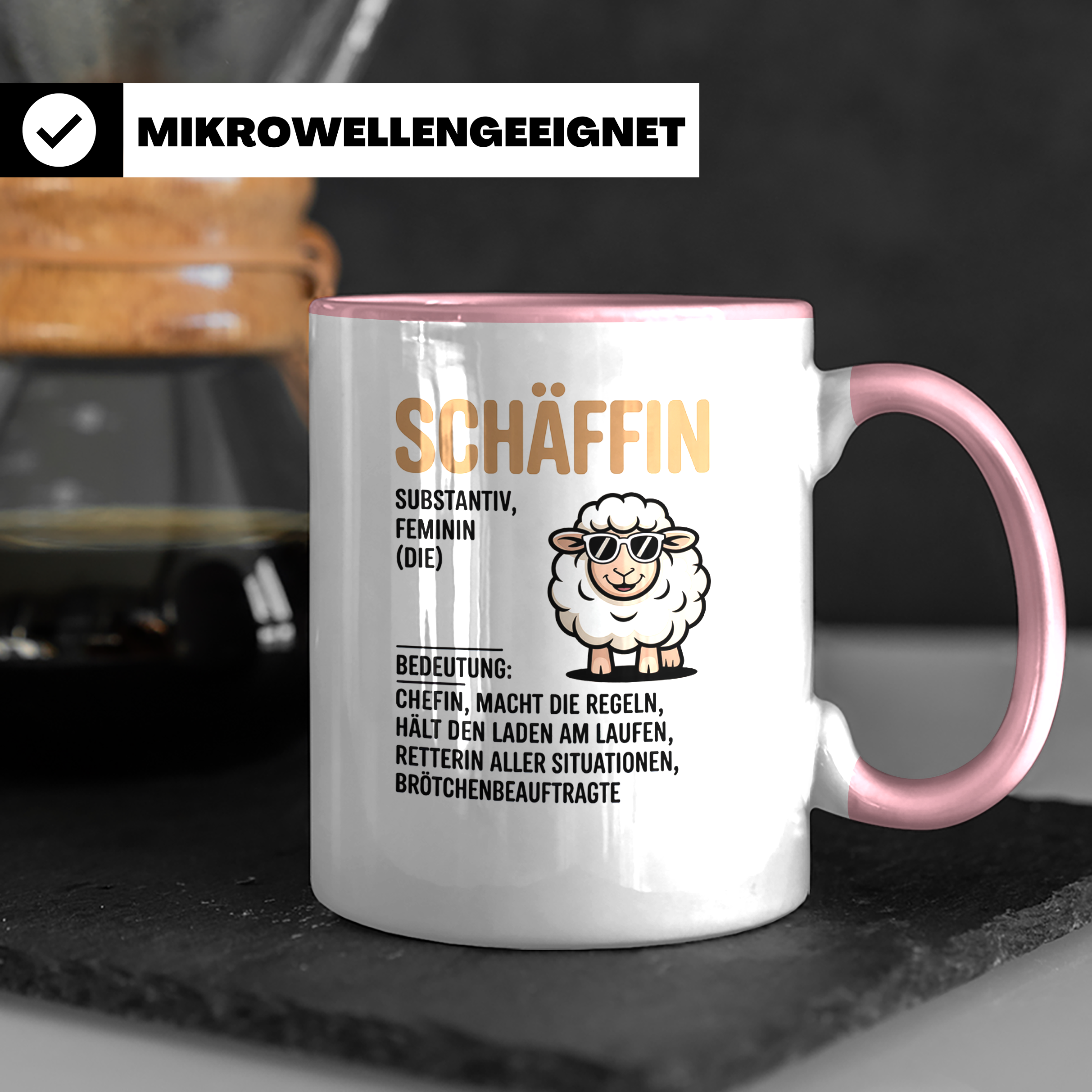 Schäffin Tasse - Definition, Chefin, Brötchenbeauftragte, Regeln, Büro, Job, Kollegin, Schäffchen, Mutterschaf Tasse Geschenkidee