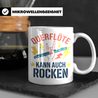 Querflöte kann auch rocken Tasse für Flötisten & Musiker, lu – Weiß [farbe:weiß]