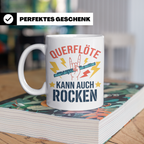 Querflöte kann auch rocken Tasse für Flötisten & Musiker, lu – Weiß [farbe:weiß]