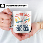 Querflöte kann auch rocken Tasse für Flötisten & Musiker, lu – Weiß [farbe:weiß]