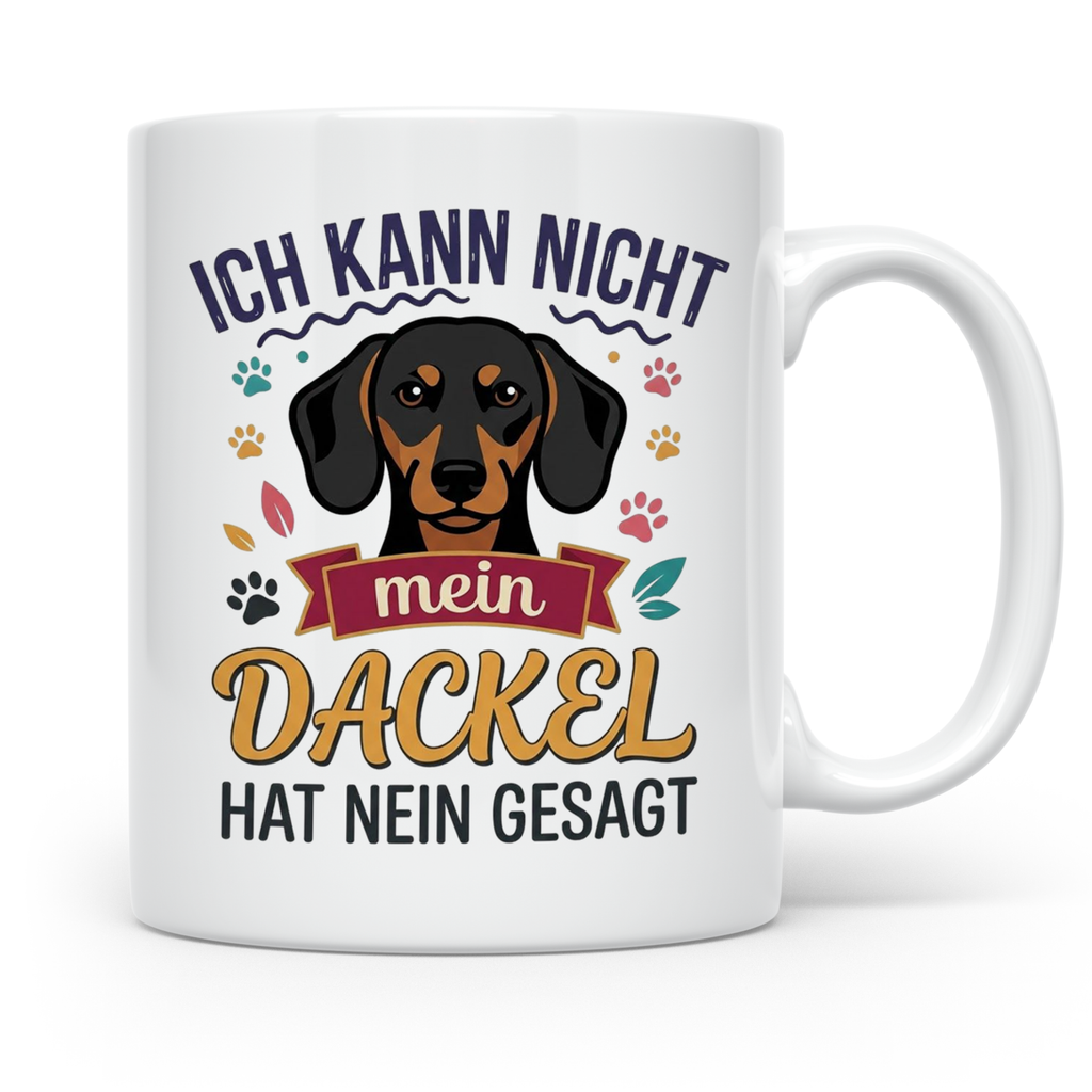 Dackel Tasse Ich kann nicht mein Dackel hat nein gesagt | Lu – Weiß [farbe:weiß]