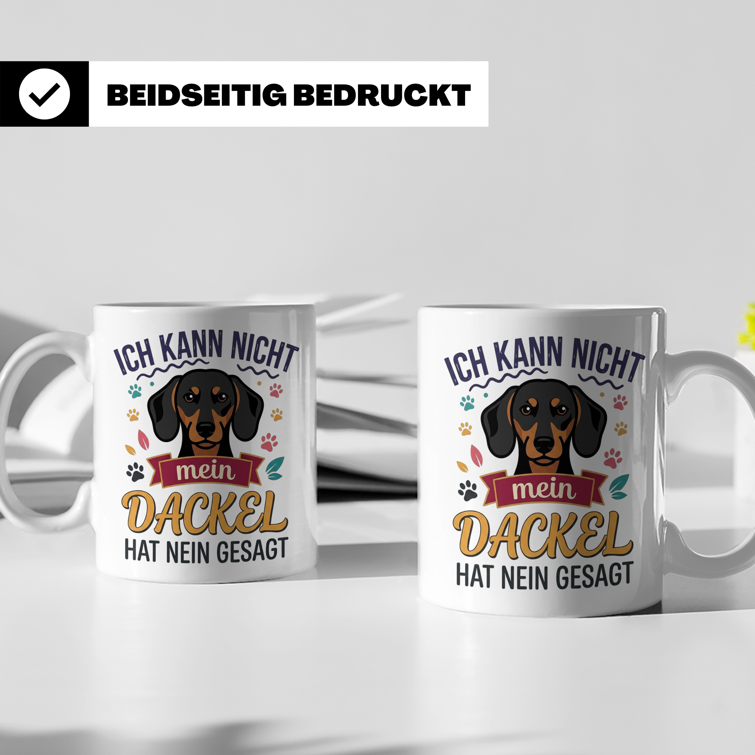 Dackel Tasse Ich kann nicht mein Dackel hat nein gesagt | Lu – Weiß [farbe:weiß]