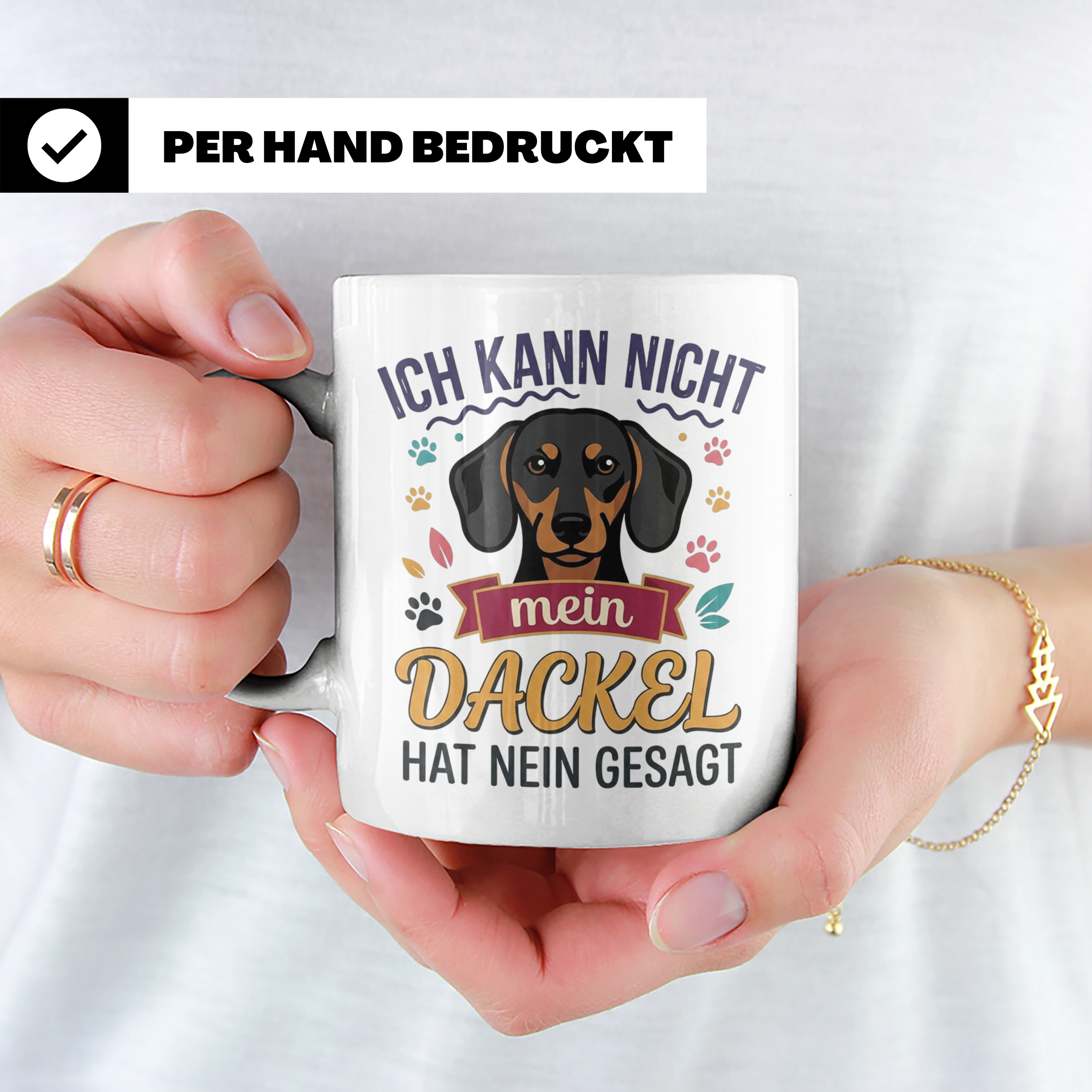 Dackel Tasse Ich kann nicht mein Dackel hat nein gesagt | Lu – Weiß [farbe:weiß]
