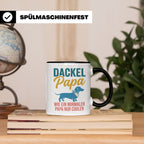 Dackel Papa Tasse mit Spruch | Geschenk für Herrchen, Teckel – Schwarz [farbe:schwarz]