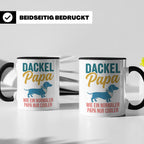 Dackel Papa Tasse mit Spruch | Geschenk für Herrchen, Teckel – Schwarz [farbe:schwarz]