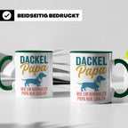 Dackel Papa Tasse mit Spruch | Geschenk für Herrchen, Teckel – Grün [farbe:grün]