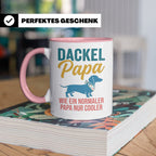 Dackel Papa Tasse mit Spruch | Geschenk für Herrchen, Teckel – Rosa [farbe:rosa]