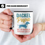Dackel Papa Tasse mit Spruch | Geschenk für Herrchen, Teckel – Schwarz [farbe:schwarz]