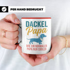Dackel Papa Tasse mit Spruch | Geschenk für Herrchen, Teckel – Rot [farbe:rot]