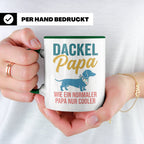 Dackel Papa Tasse mit Spruch | Geschenk für Herrchen, Teckel – Grün [farbe:grün]